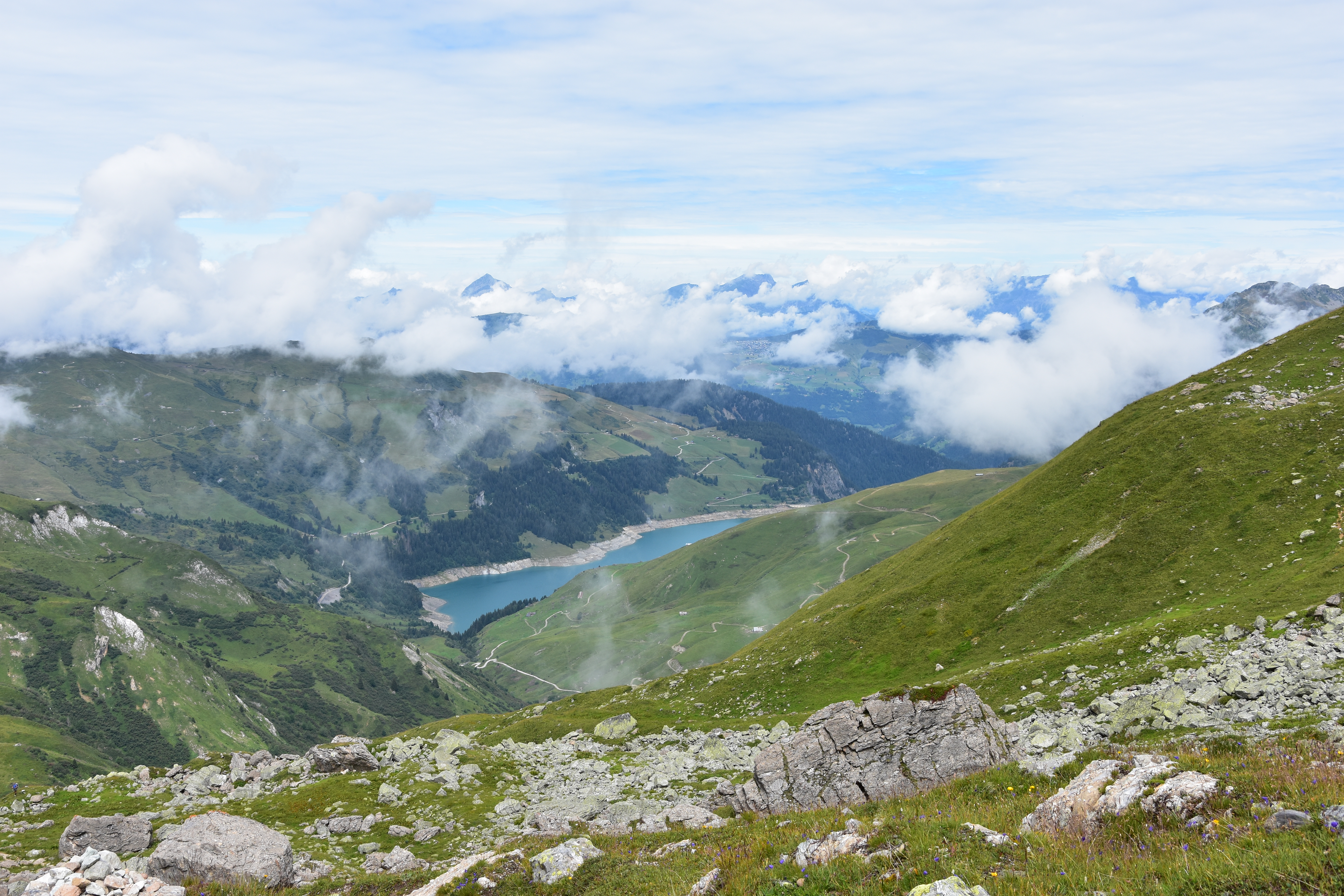 R&uuml;ckblick zum Lac de Roselend