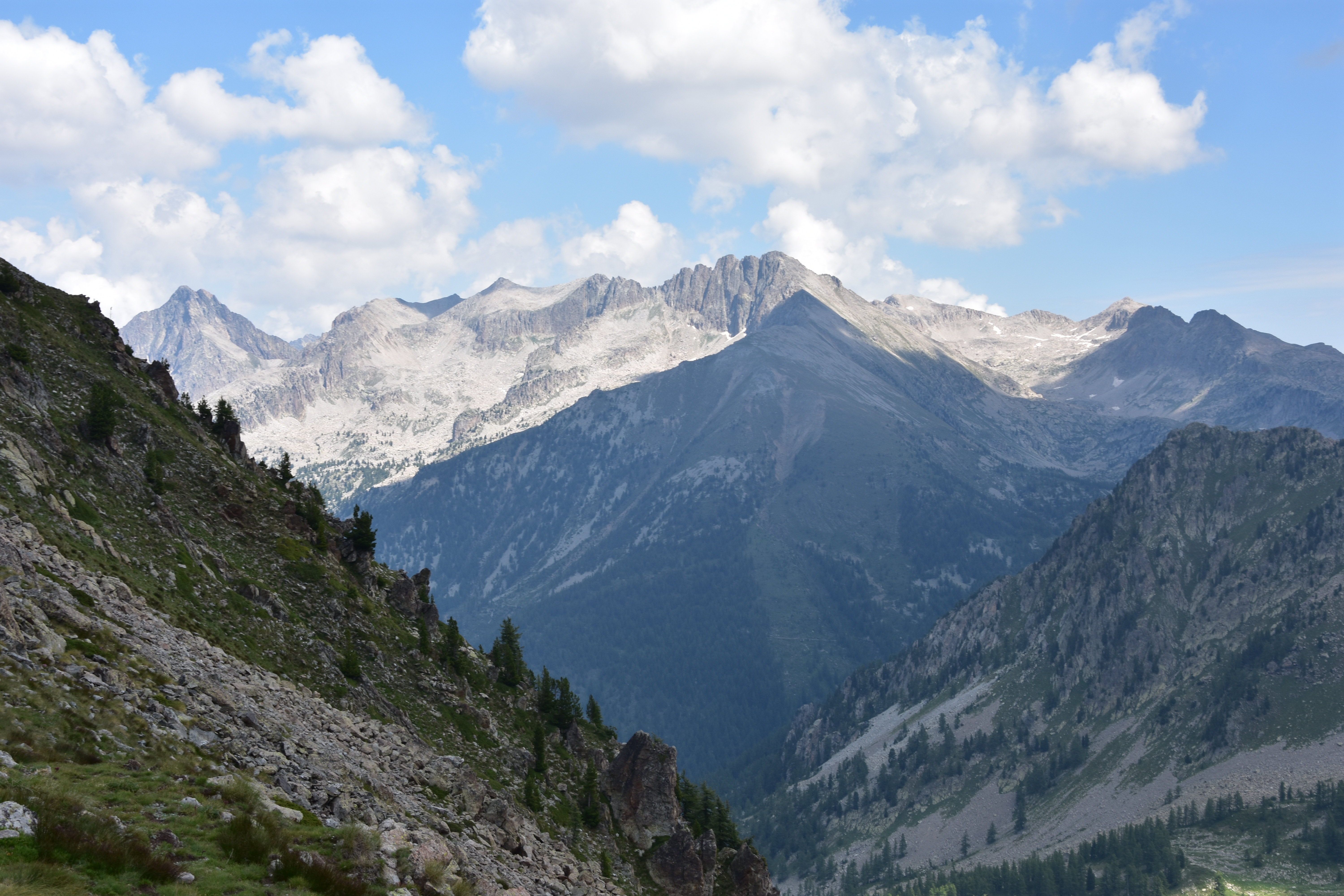 Am Col du Barn, Blick zum Argentera-Massiv